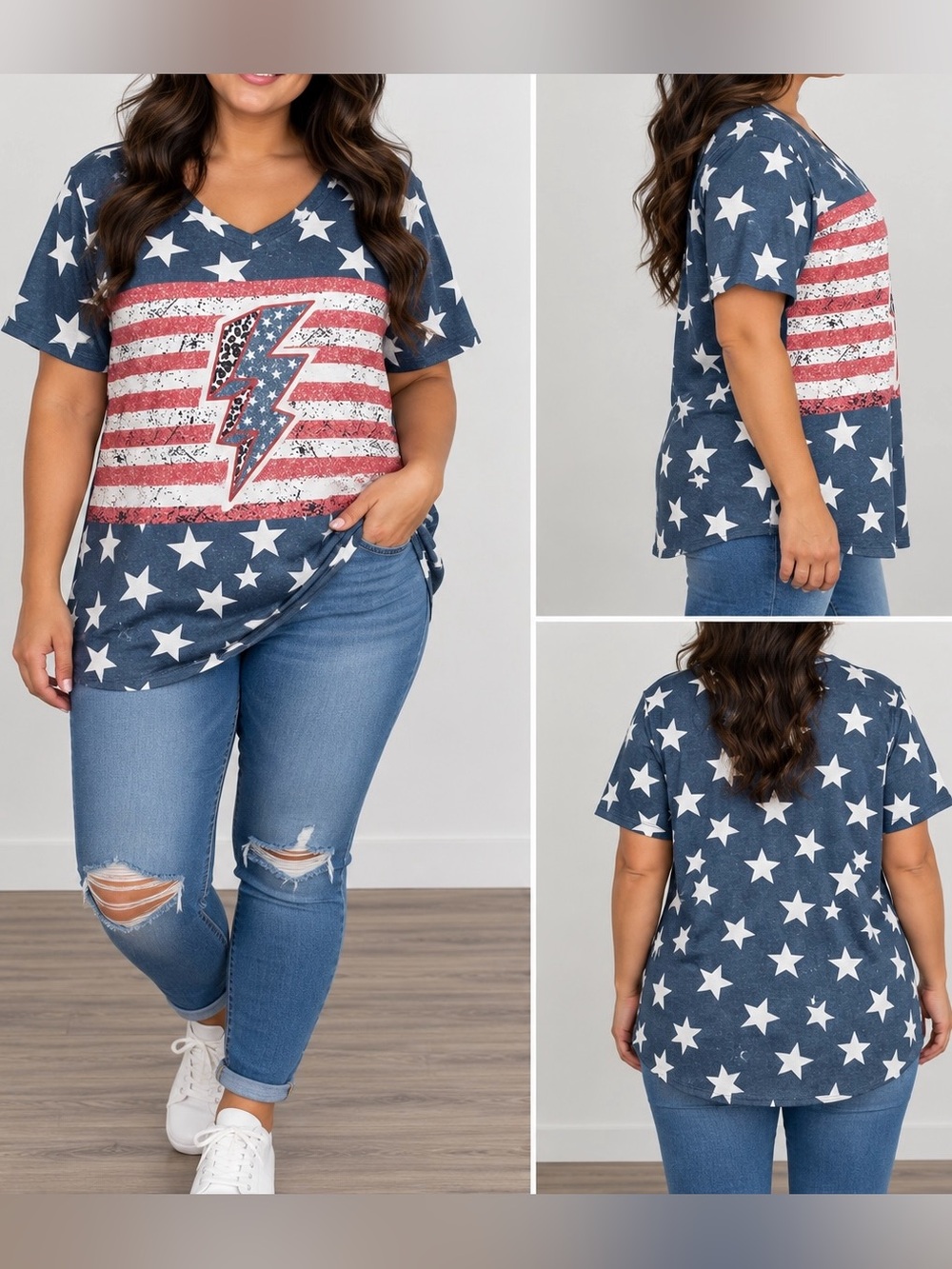 S114- Women’s: Unbranded XLarge Patriotic Shirt